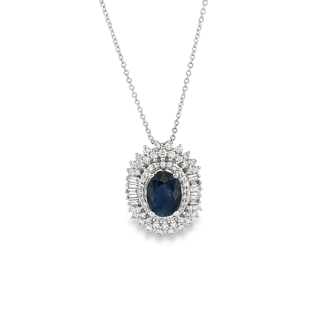 14K yellow gold 0.53 ct Sapphire 1.30 ct  Necklace