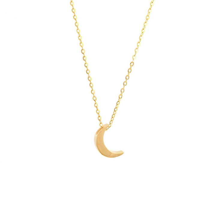 14K Gold Moon Pendant Necklace