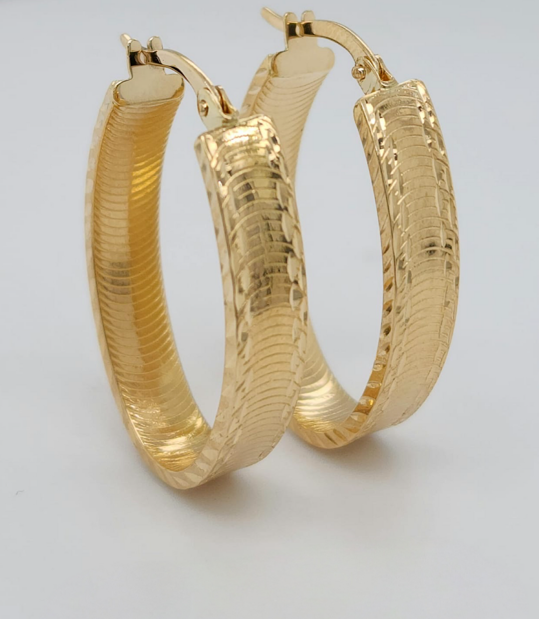 18K Hoops Adiamantadas Argollas Earrings