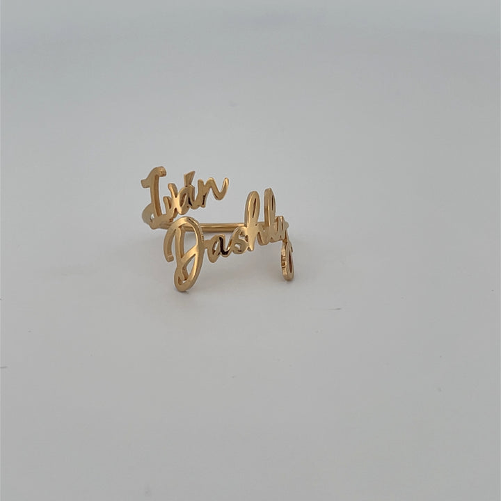 14K Personalized 2 Names Ring