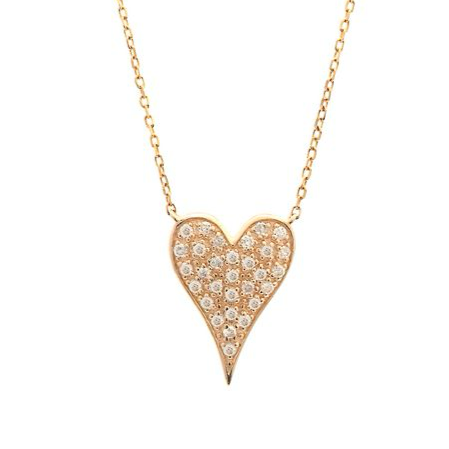 Diamond Micro Pave Heart Necklace 0.15ct