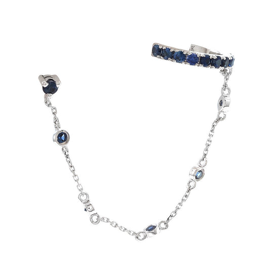 Sapphire Cuff Earring Attached Stud