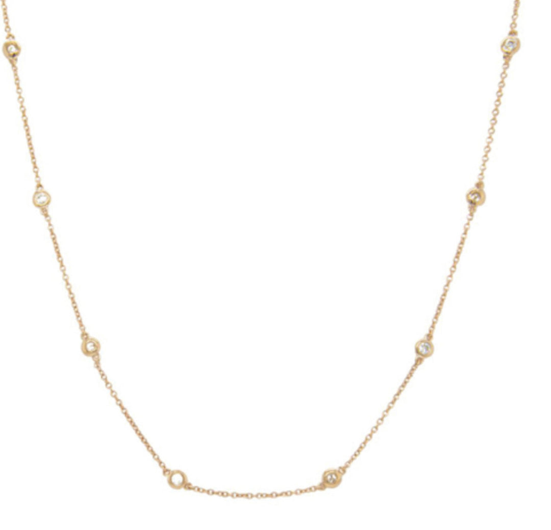 0.40 ct By The Yard Diamond yellow gold Necklace