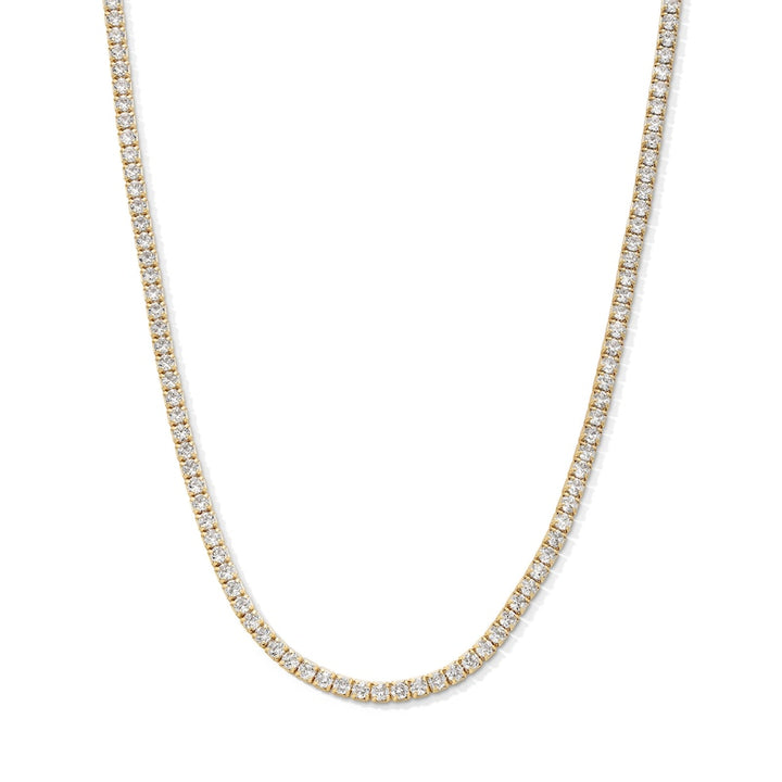 14K 4ct Diamonds Yellow Gold Tennis Chain