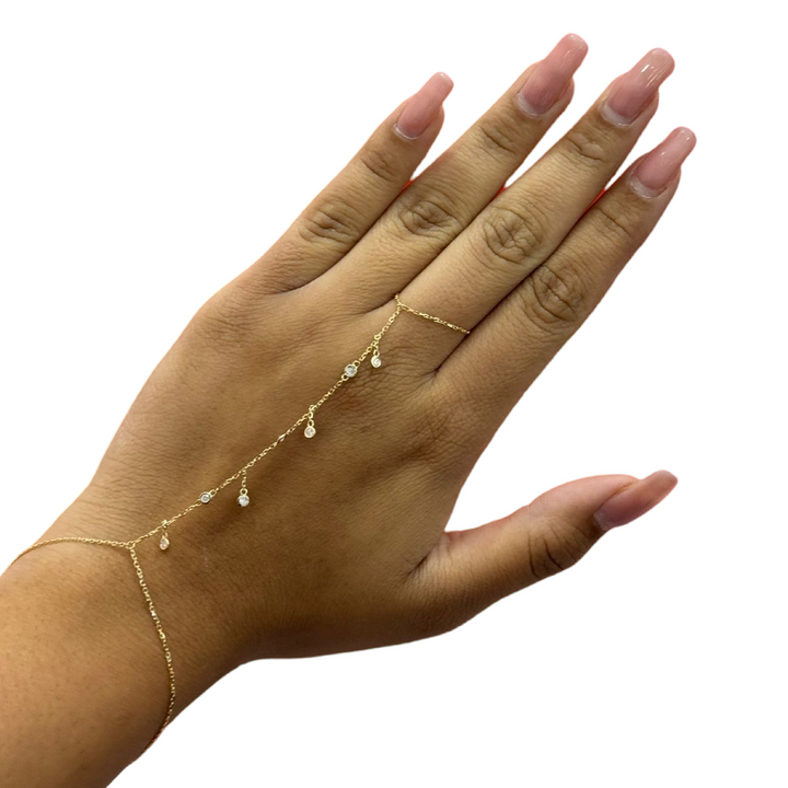 14k Bezel Diamond 0.21 ct hand chain