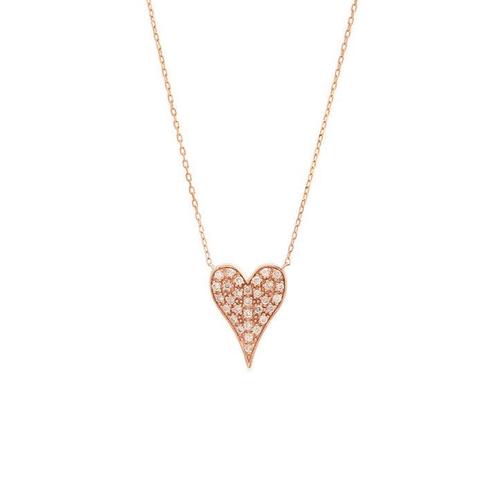 Diamond Micro Pave Heart Necklace 0.15ct