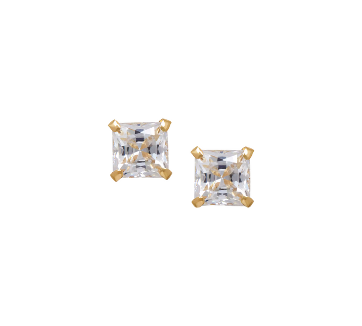 14K 5mm zirconia screw backs Earrings