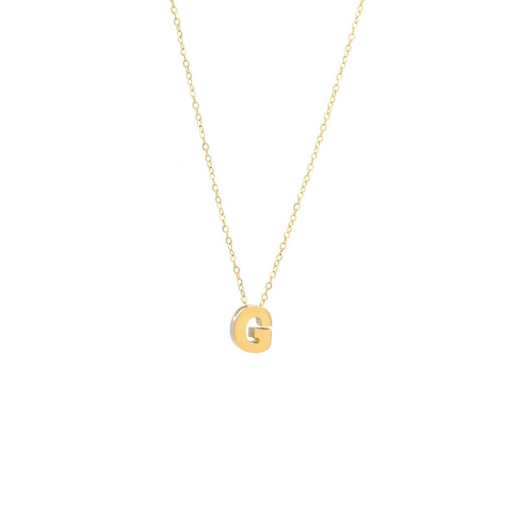 8MM Simple Initial Letter Necklace Cadena con Inicial