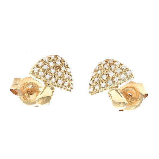 14K mushrooms Pave Diamond Earrings