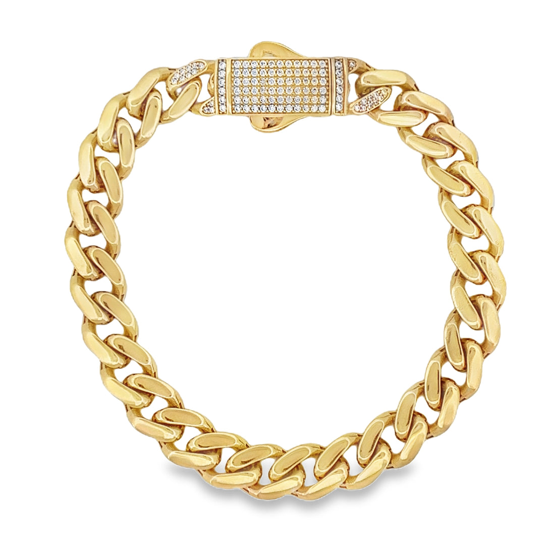 14K 9mm Monaco Bracelet