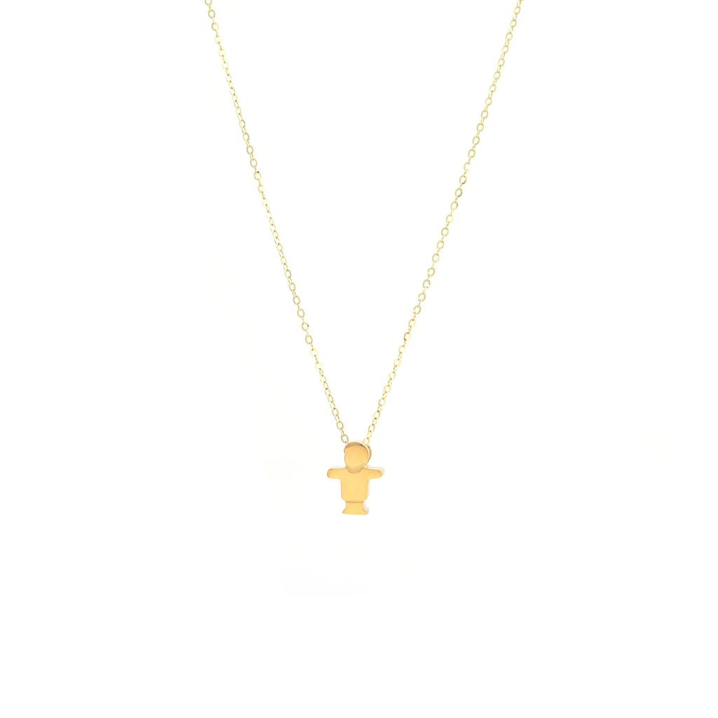 14K Gold Boy Pendant Necklace