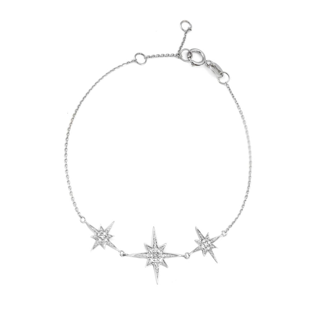 14K Diamond Destellos Star Burst Bracelet