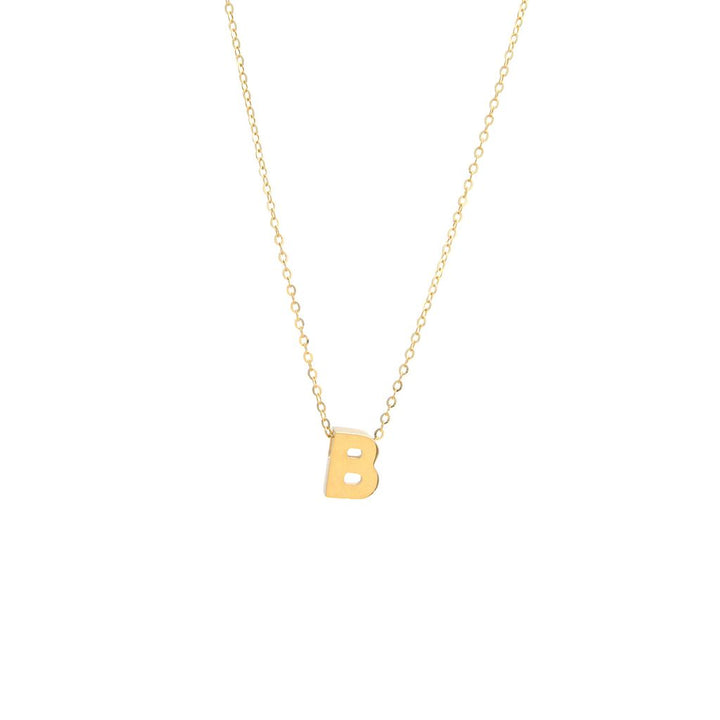 8MM Simple Initial Letter Necklace Cadena con Inicial