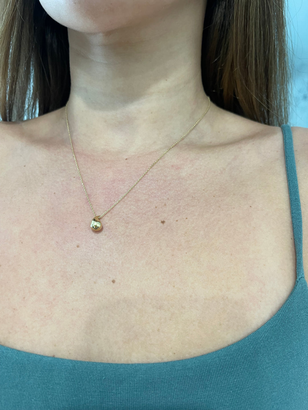 Mini Drop Necklace 14k