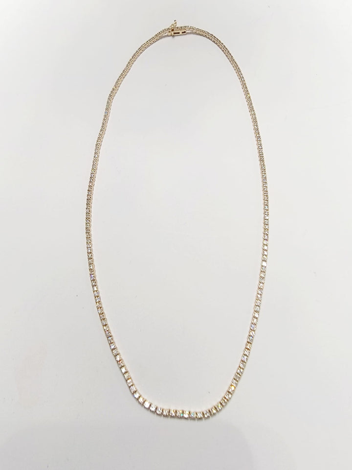 14K 4ct Diamonds Yellow Gold Tennis Chain