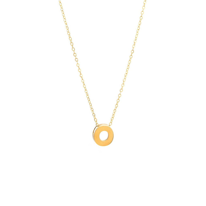 8MM Simple Initial Letter Necklace Cadena con Inicial