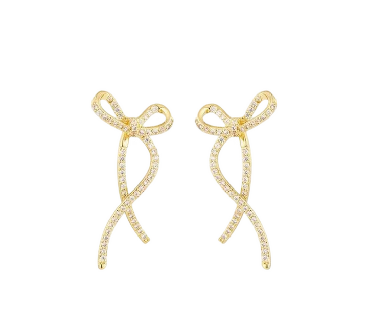 14K 0.39 ct diamond Lazos Bow Earrings push backs