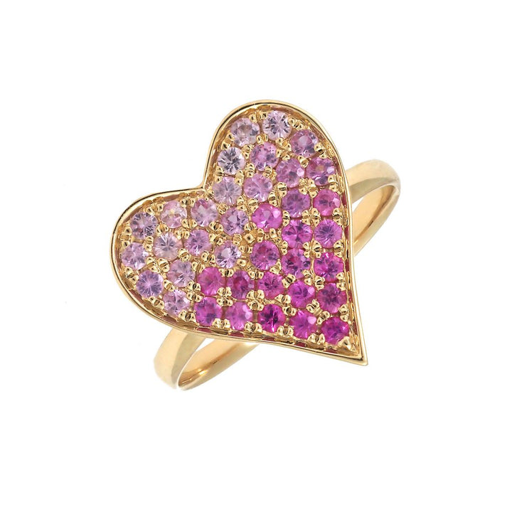 14K Pink Sapphire Heart Shape Ring