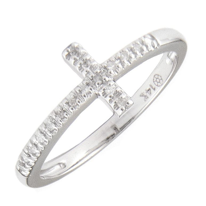 14K Cross Diamond Ring