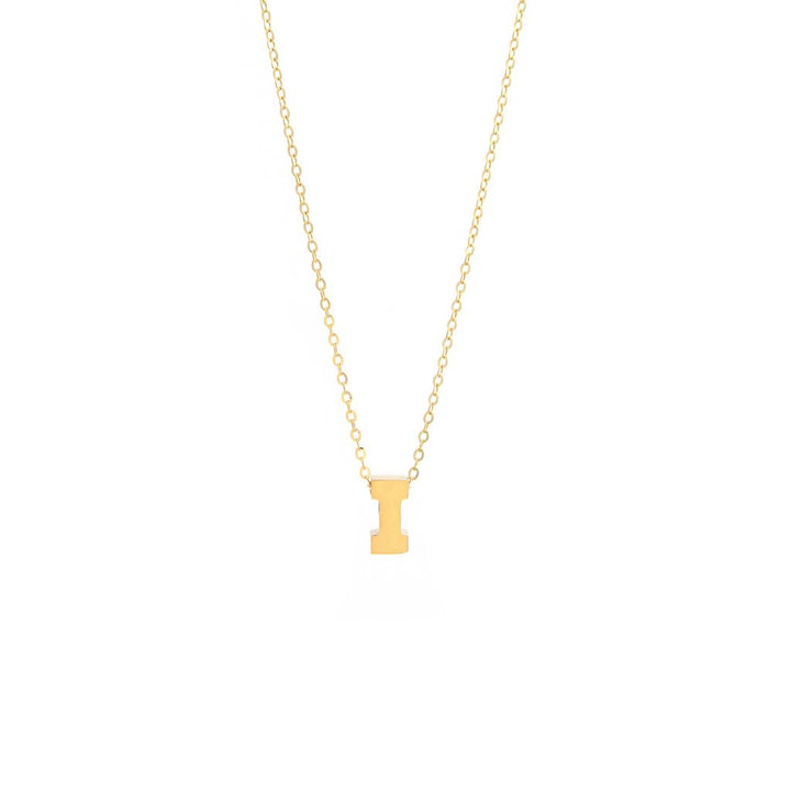 8MM Simple Initial Letter Necklace Cadena con Inicial