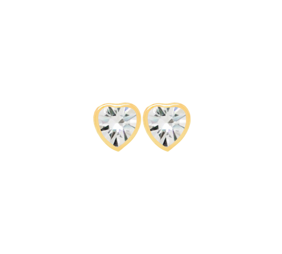 4mm Mini Heart CZ Earrings