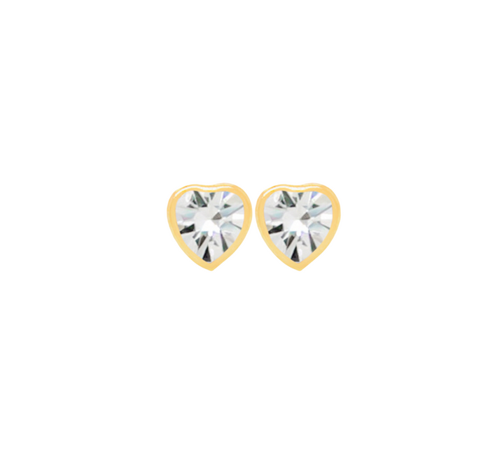 4mm Mini Heart CZ Earrings