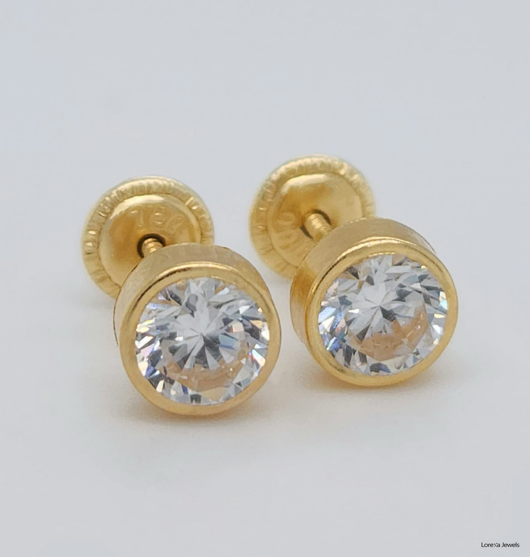 18K Round Earrings