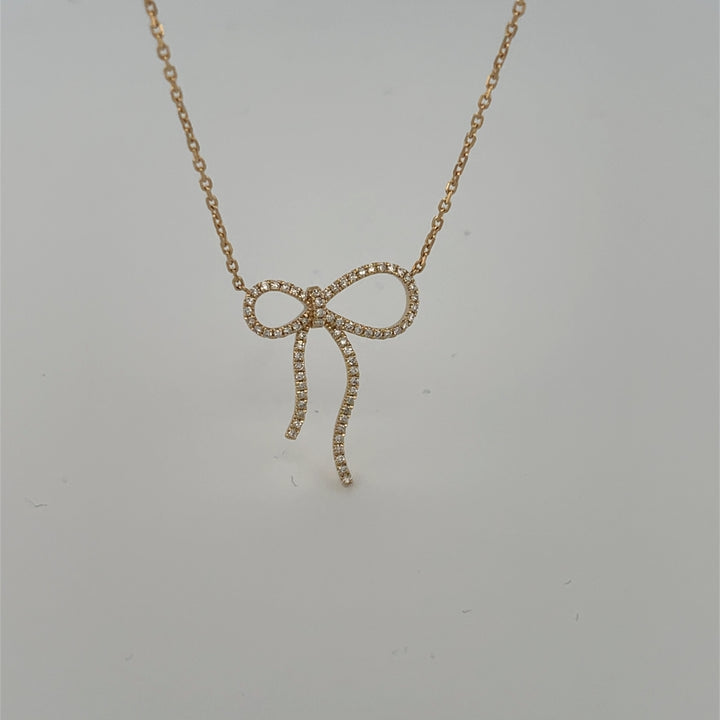 14K Lazo ( Bow )0.25 ct Diamond Necklace