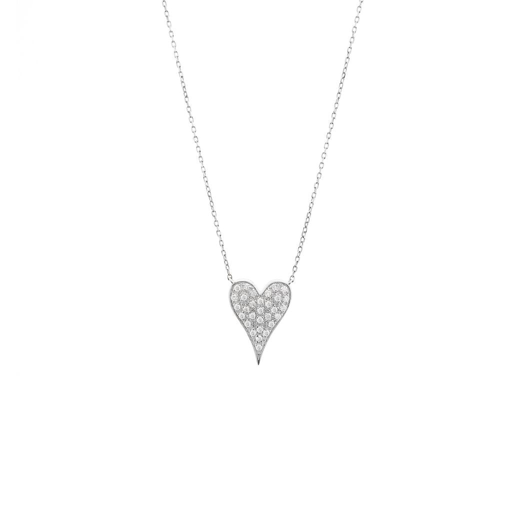 Diamond Micro Pave Heart Necklace 0.15ct