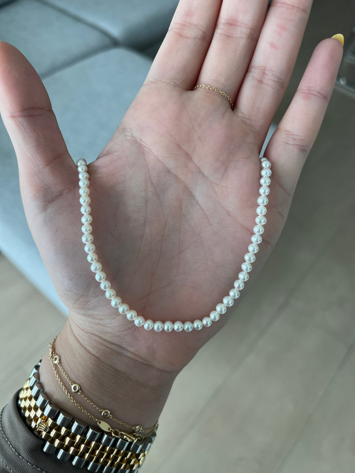 18K Pearls Necklace Collar de Perlas