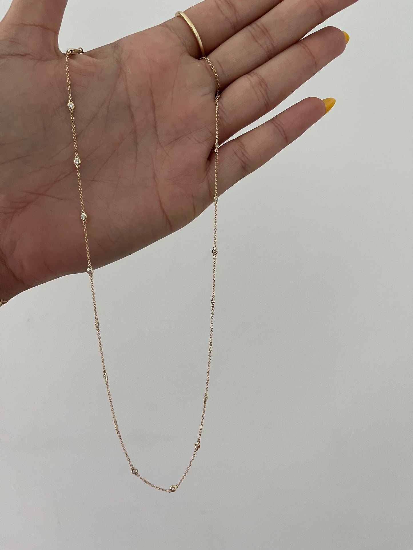 0.40 ct By The Yard Diamond yellow gold Necklace