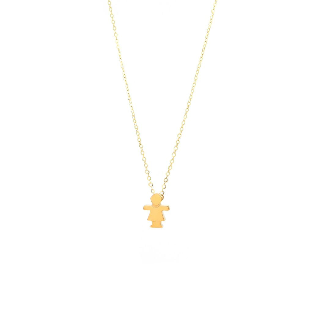 14K Gold Girl Pendant Necklace