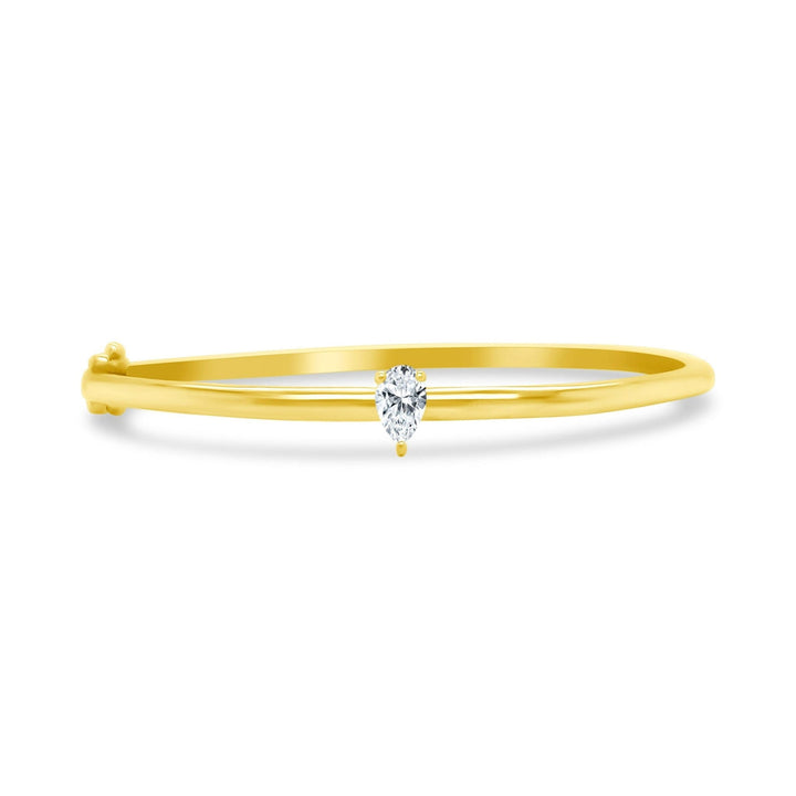 LAB 14K Diamond Pear Bangle