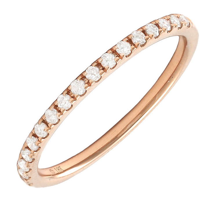 18K Yellow Gold Classic Round Prong Band Diamond Ring