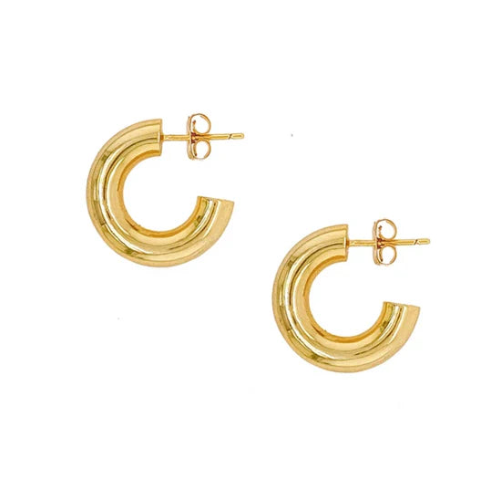 14K Open Tube Hoops