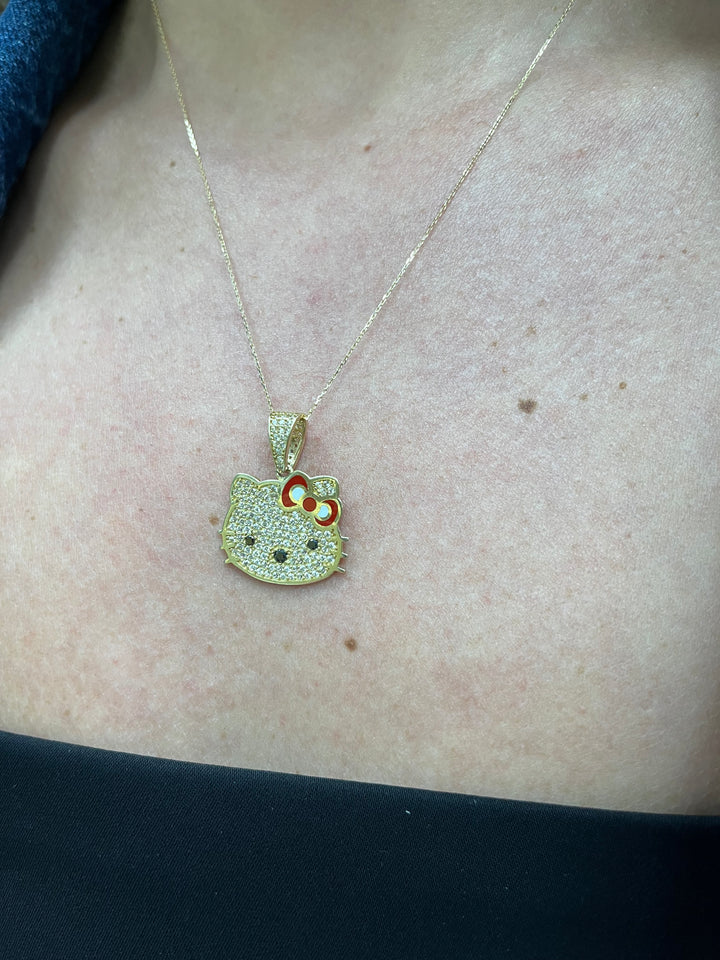 14K Kitty Necklace