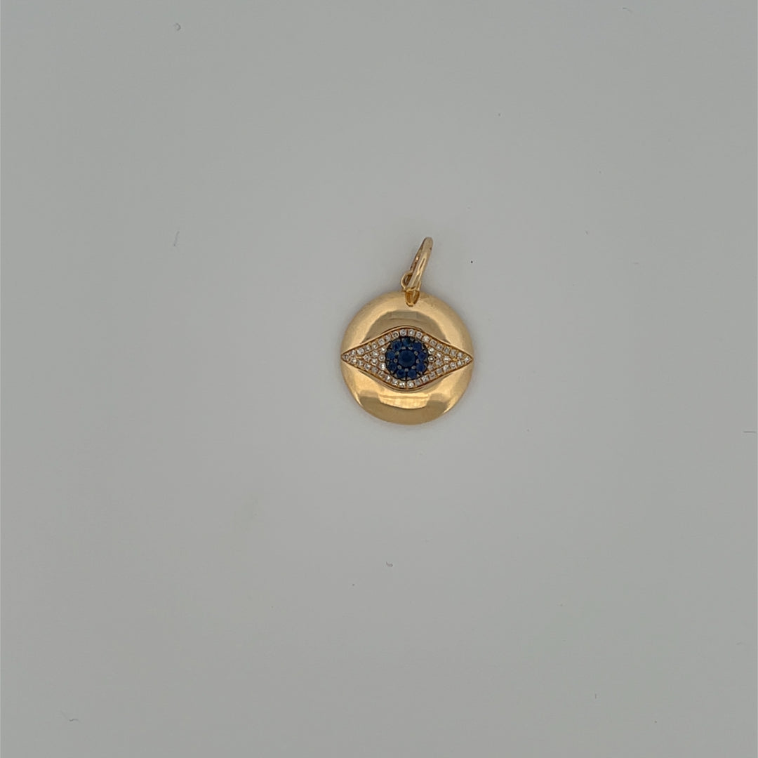 14K Diamond Eye Pendant