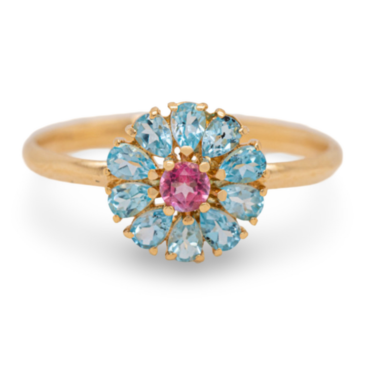 18K + SEMI-PRECIOUS Stones Ring