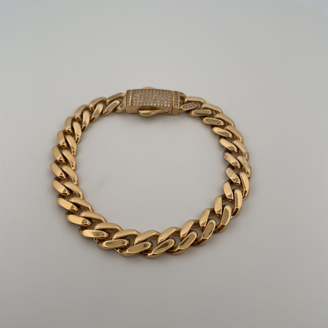 14K 9mm Monaco Bracelet