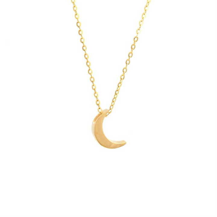 14K Gold Moon Pendant Necklace