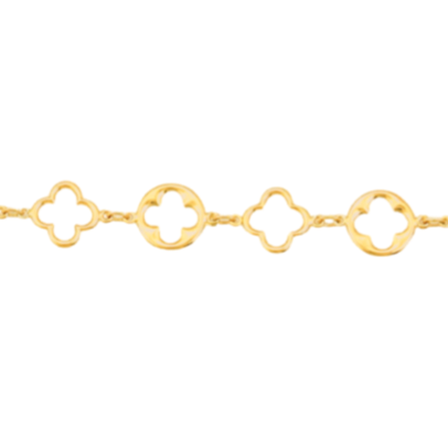 14K Open Clover Bracelet