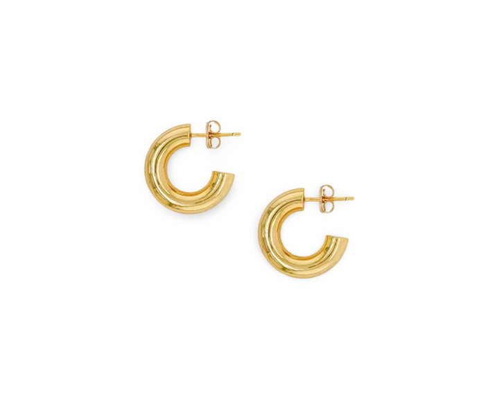 14K Open Tube Hoops