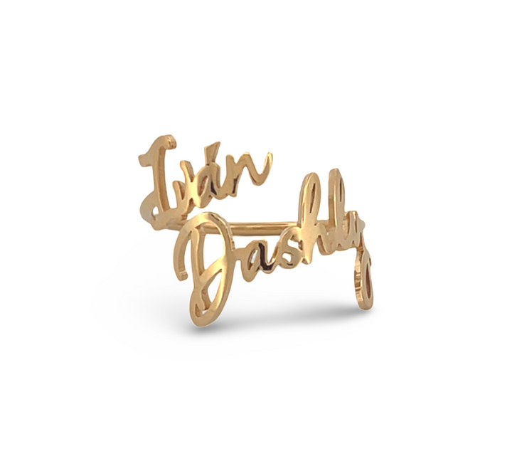 14K Personalized 2 Names Ring