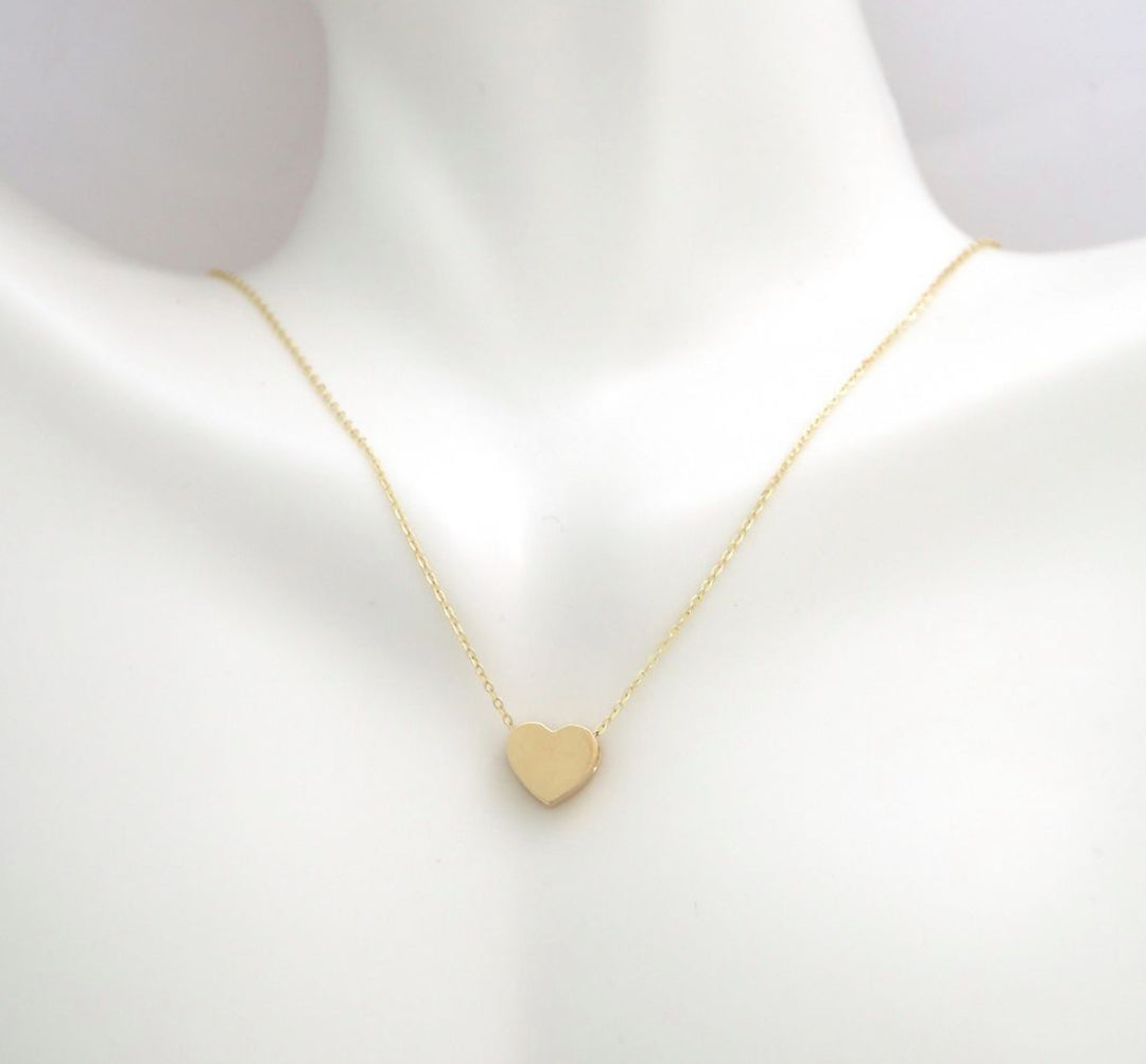 14K Gold Heart Pendant Necklace