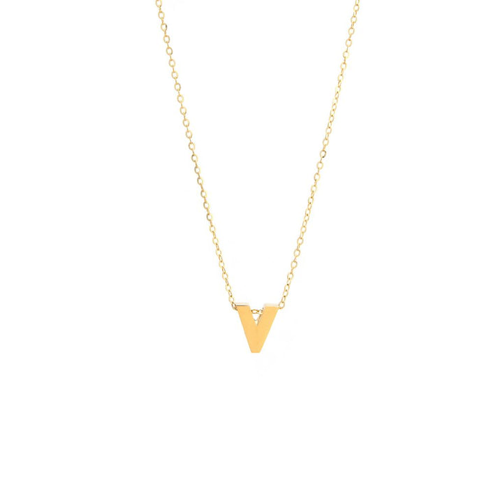 8MM Simple Initial Letter Necklace Cadena con Inicial