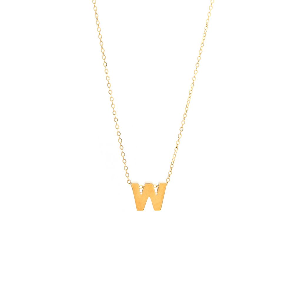 8MM Simple Initial Letter Necklace Cadena con Inicial