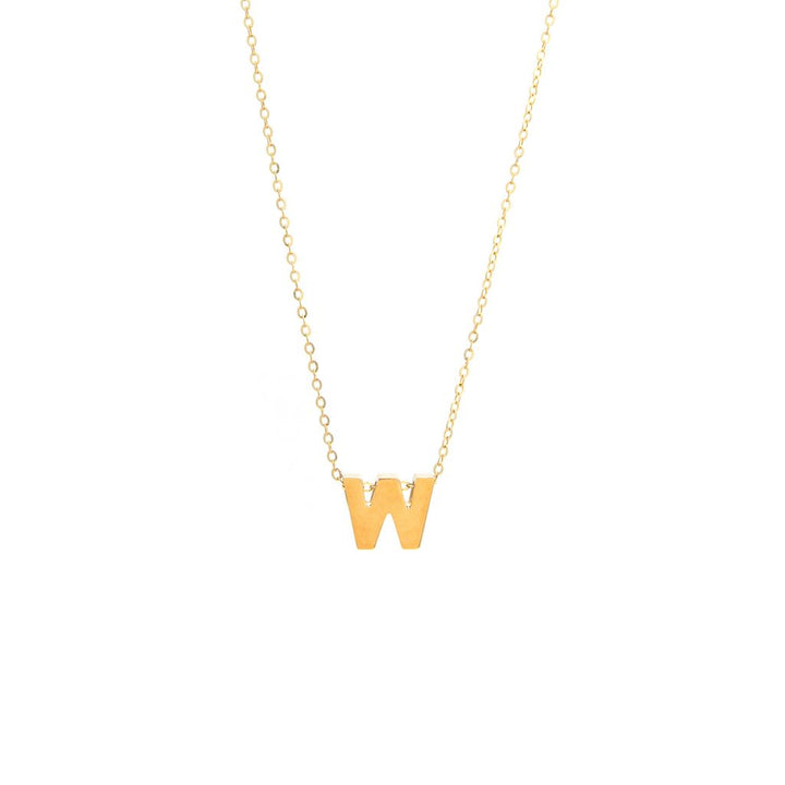 8MM Simple Initial Letter Necklace Cadena con Inicial