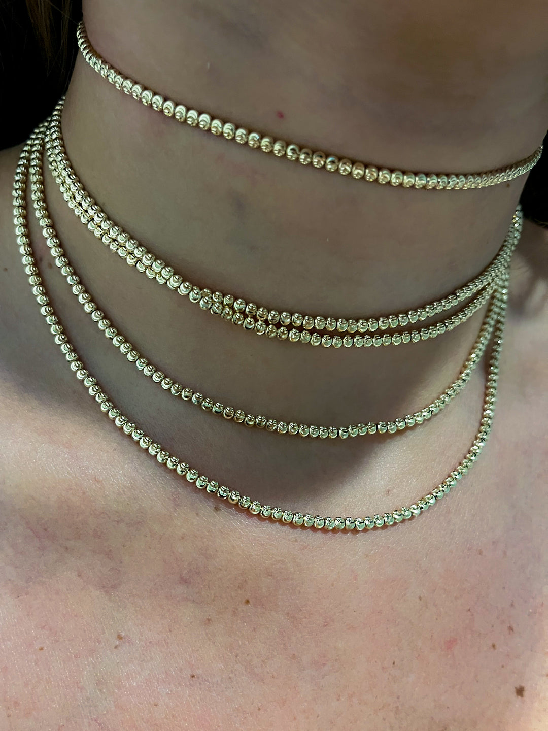 14K Balls Chocker Necklace Ajustable