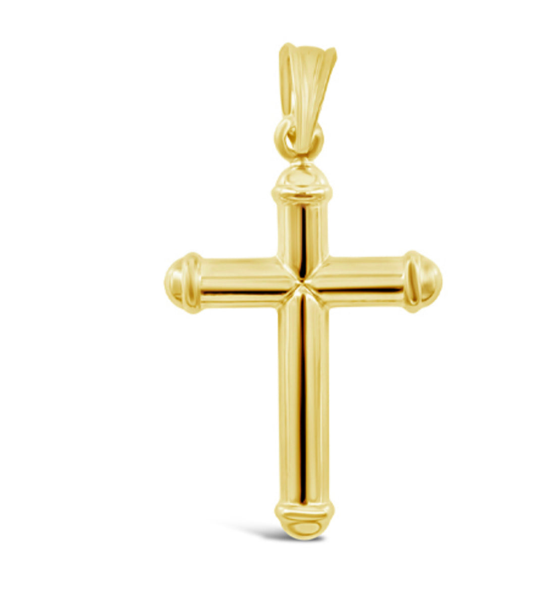 Cruz Tubo Pendant 14K