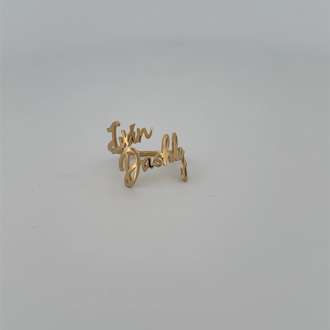 14K Personalized 2 Names Ring